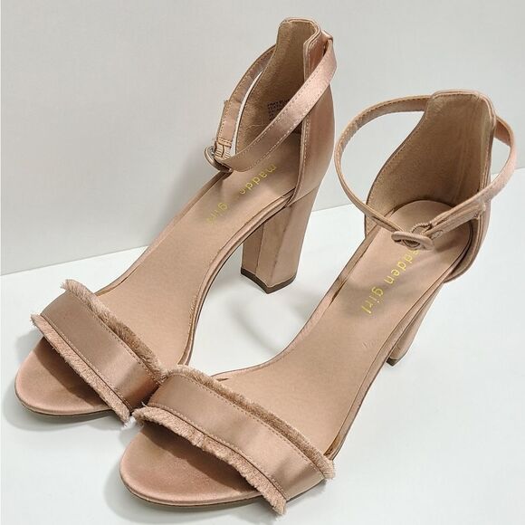 Madden Girl Satin‎ Rose Gold Heeled Sandals Size 10 - Picture 2 of 8